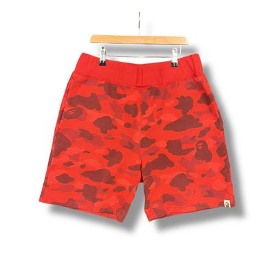 A Bathing Ape red Camo Shorts, medium