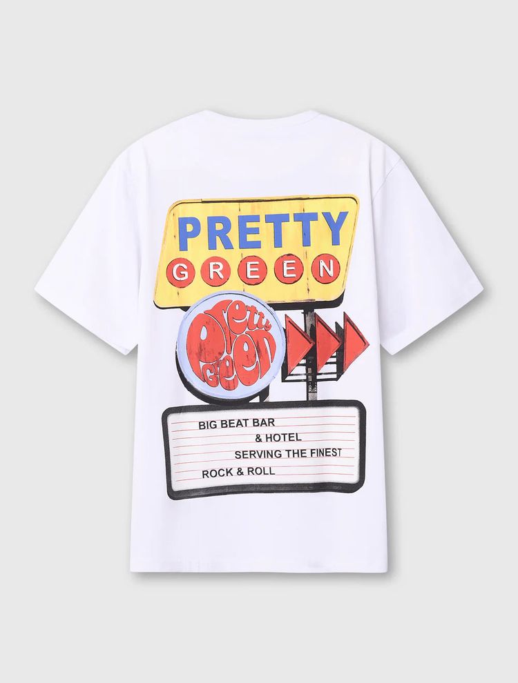 Pretty Green Big Beat Hotel T-Shirt White