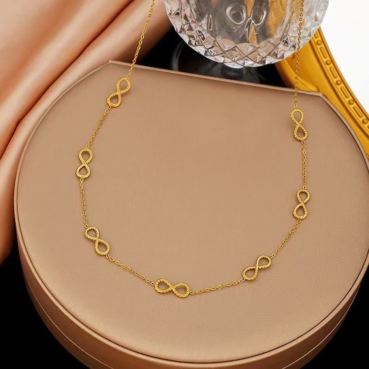Gold Infinity Symbol Necklace And Bracelet Set image 3