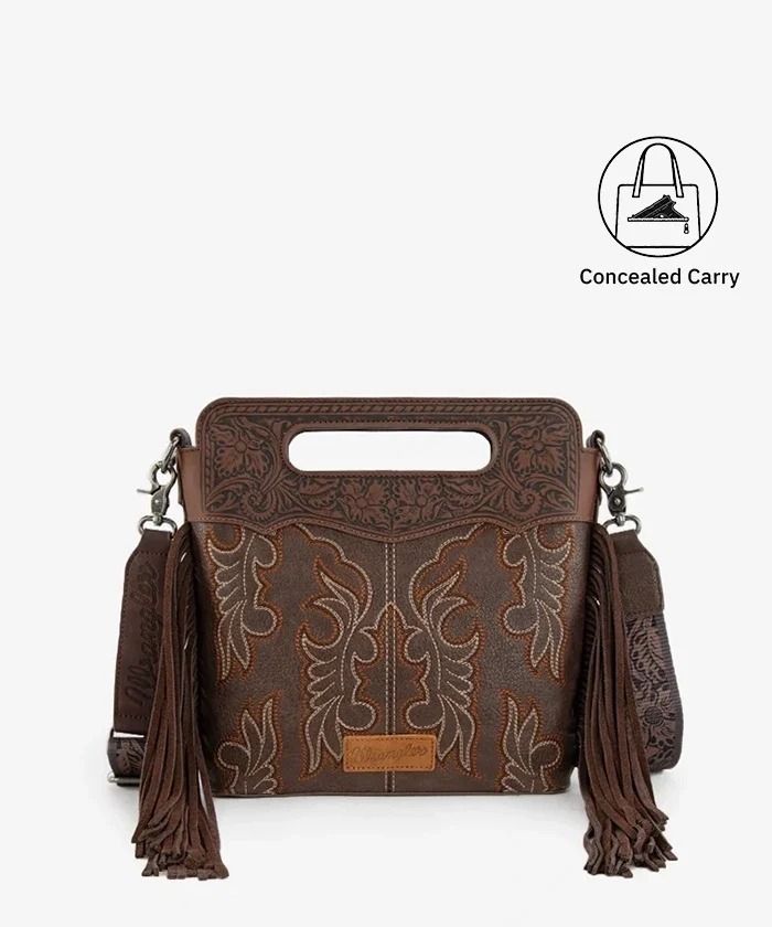 Western Style Handbag With Fringe And Concealed Carry Feature image 1