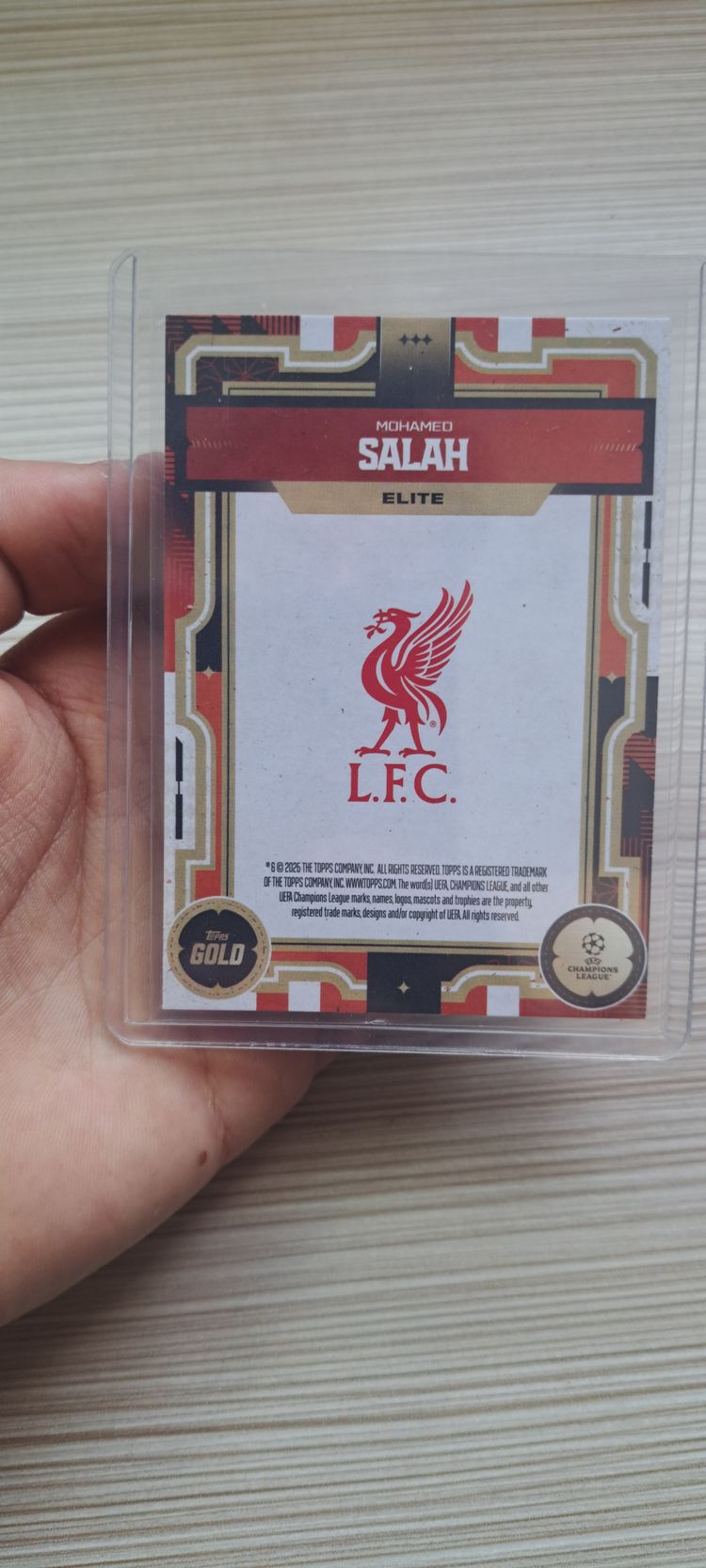 Mohamed Salah /25 Elite Topps UCC Gold obraz 2