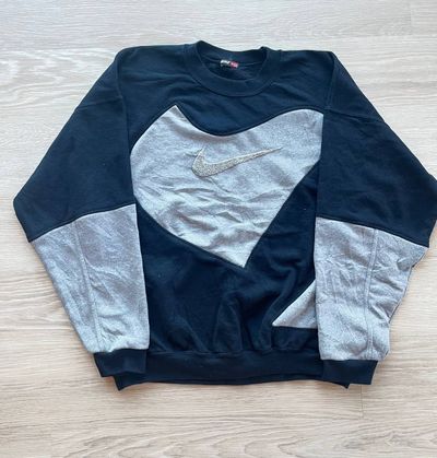 Nike upcycled Black And Grey Sweatshirt