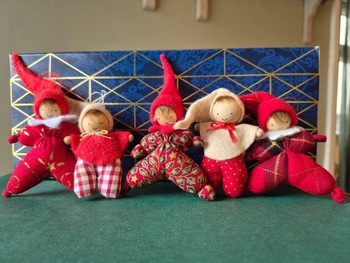 Set Of Five Small Fabric Dolls image 1