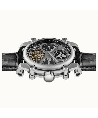 Ingersoll The Varsity Sun And Moon Phase Leather Strap Skeleton Grey Dial Automatic I15402 Men's Watch 4