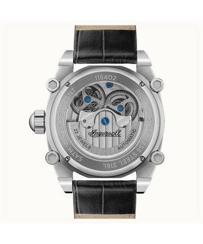 Ingersoll The Varsity Sun And Moon Phase Leather Strap Skeleton Grey Dial Automatic I15402 Men's Watch 6