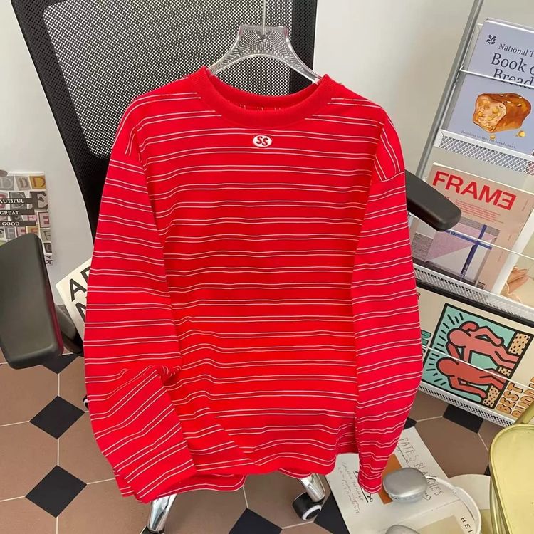 Red Striped Long Sleeve Shirt