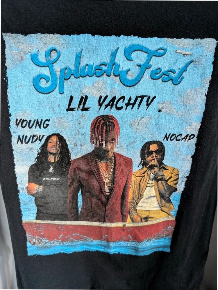 Gildan Lil Yachty Graphic T-Shirt S Black Tigerfest Splash Fest Rap Merch image 6