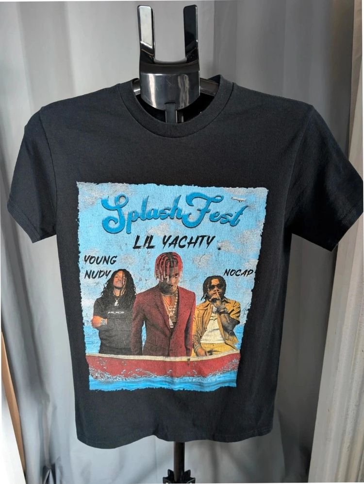 Gildan Lil Yachty Graphic T-Shirt S Black Tigerfest Splash Fest Rap Merch