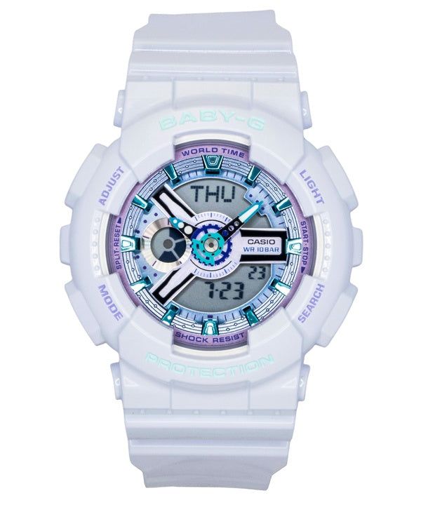 Immagine di Casio Baby-G Analog Digital Resin Strap White Dial Quartz BA-110MC-7A 100M Women's Watch 1