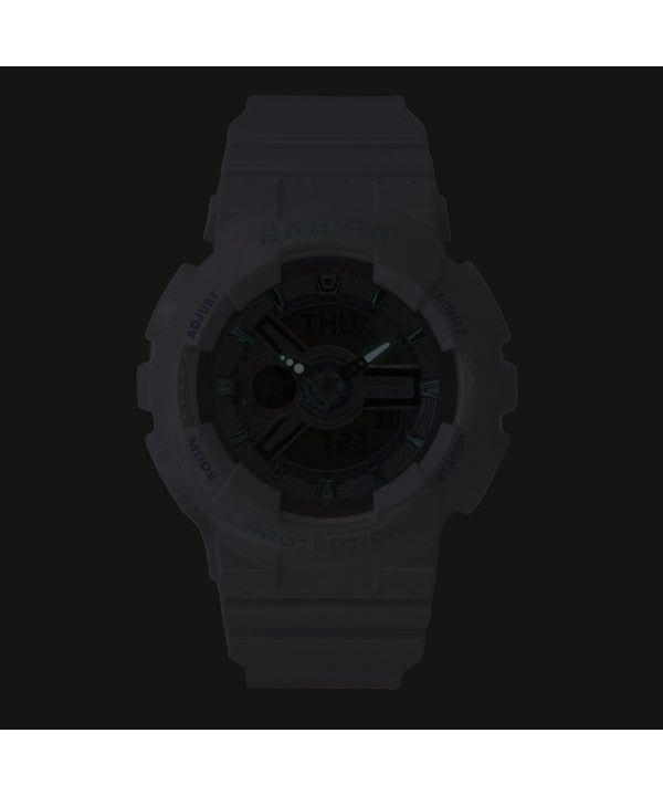 Immagine di Casio Baby-G Analog Digital Resin Strap White Dial Quartz BA-110MC-7A 100M Women's Watch 4