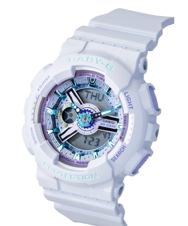 Immagine di Casio Baby-G Analog Digital Resin Strap White Dial Quartz BA-110MC-7A 100M Women's Watch 5