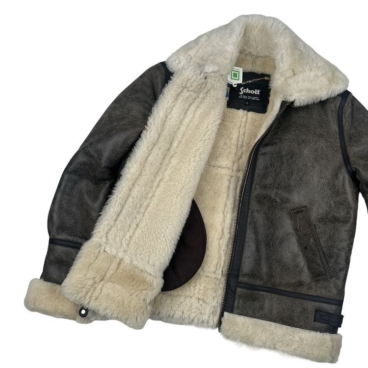 Schott Suede Sherling Lined Thick Jacket - Large 3