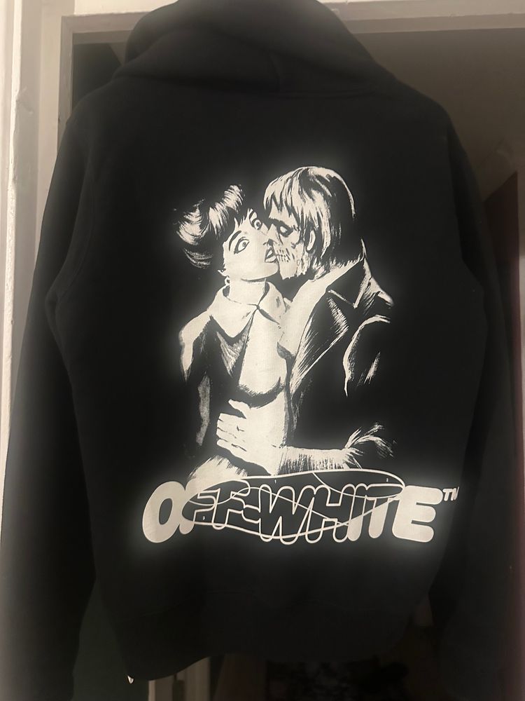 Off-White Black Hoodie With Graphic Print