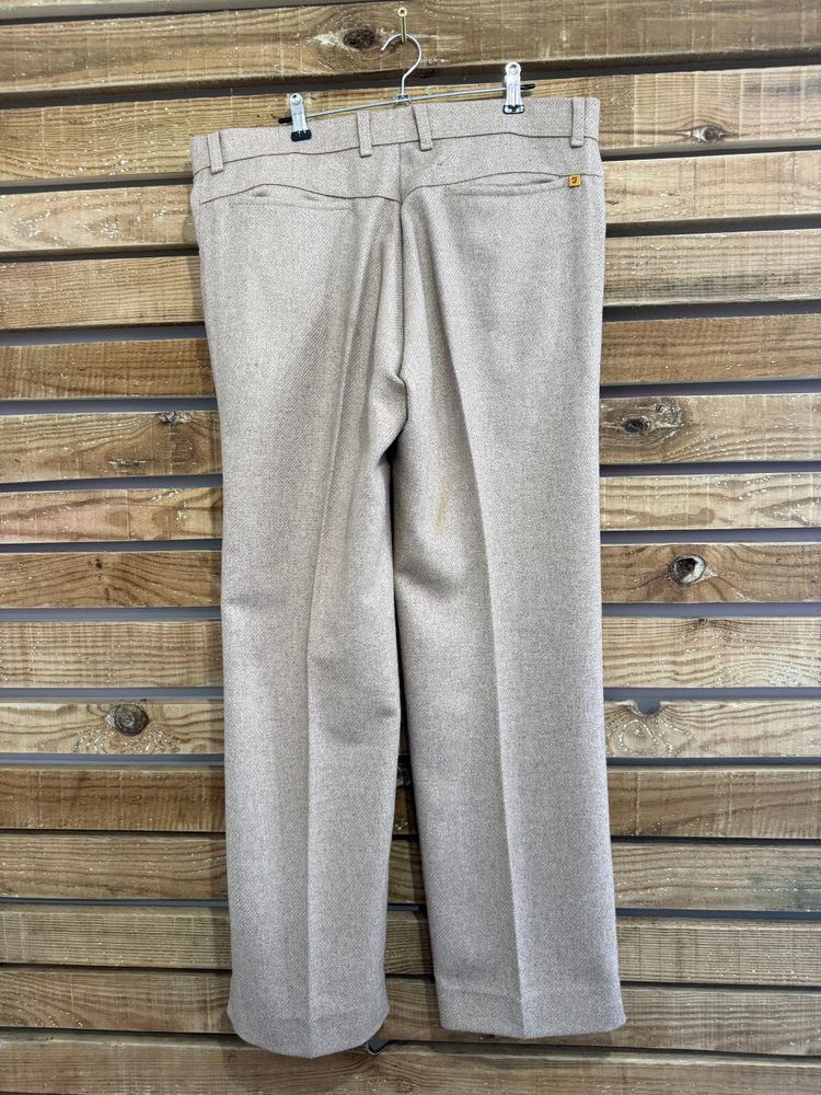 Vintage Farah wool smart suit trousers. 35” waist, 30” leg. Beige.