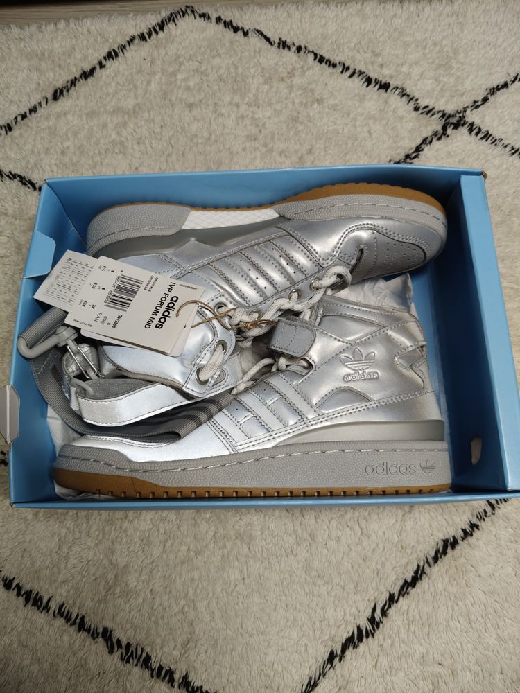 Adidas Silver High-Top Sneakers
