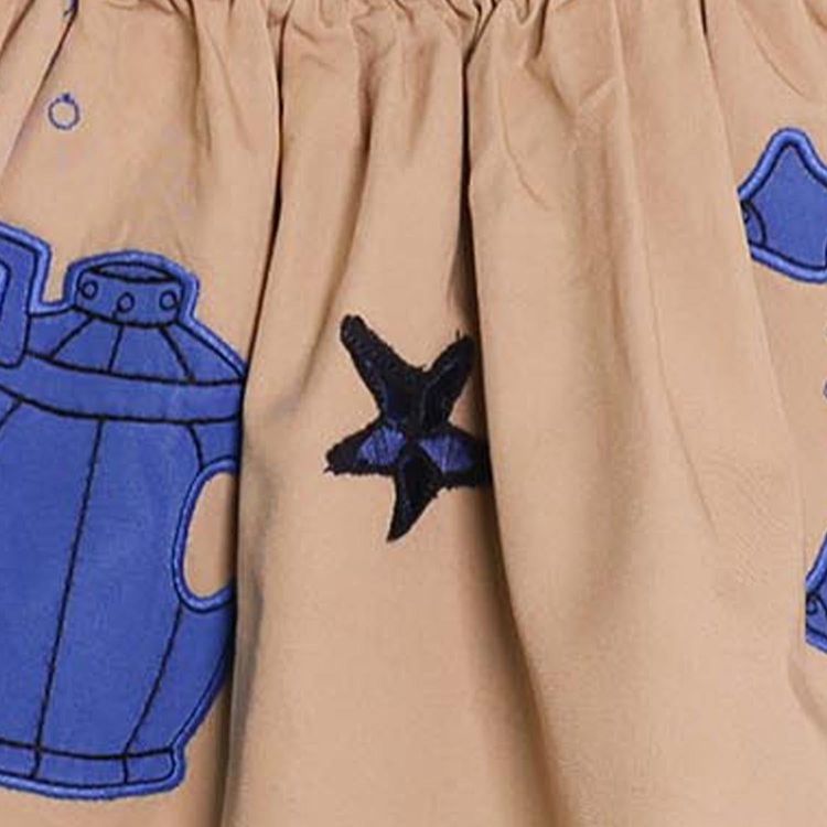 MAGIC MENDING PRELOVED Beige Cotton Skirt with Submarine, 2 years image 3