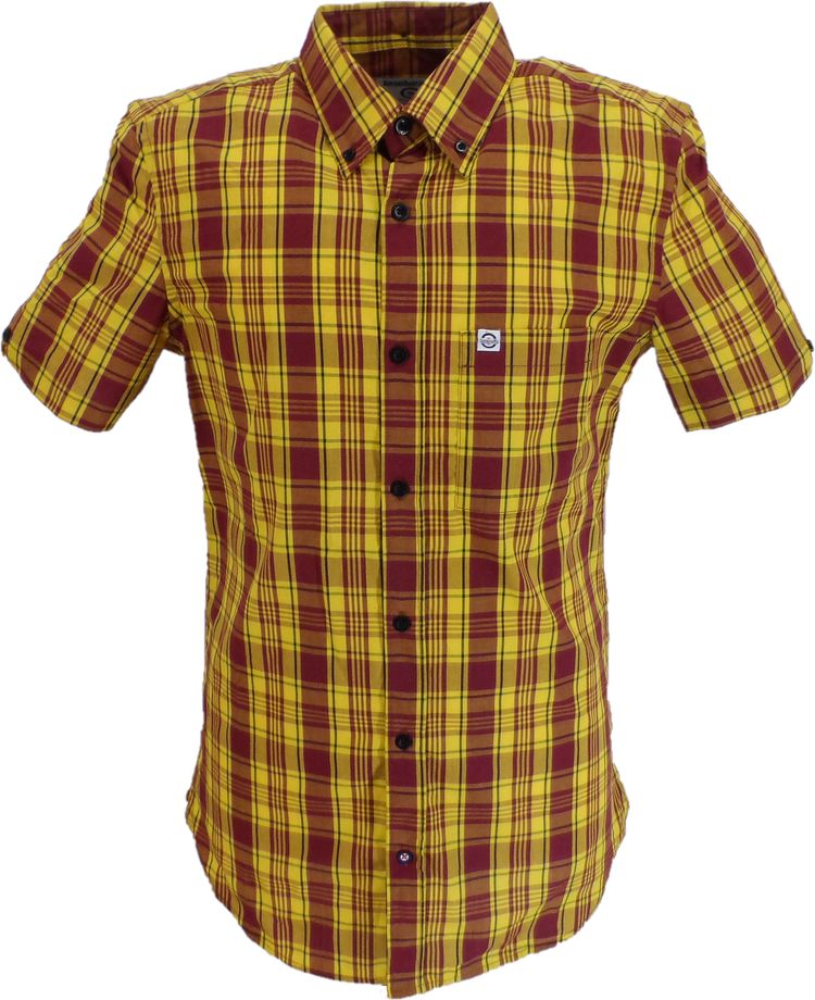 Lambretta Lambretta Mens Burgundy/Gold Button Down Shirts product image