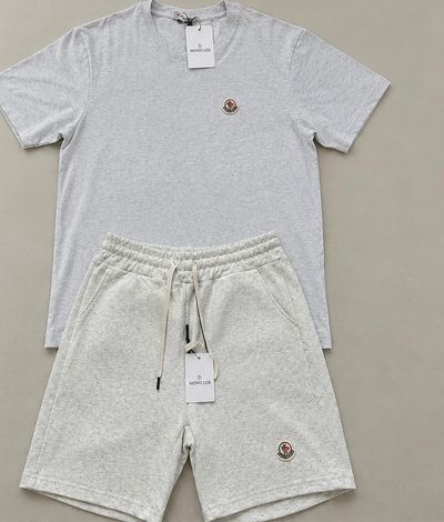 Moncler Grey T-Shirt And Shorts Set