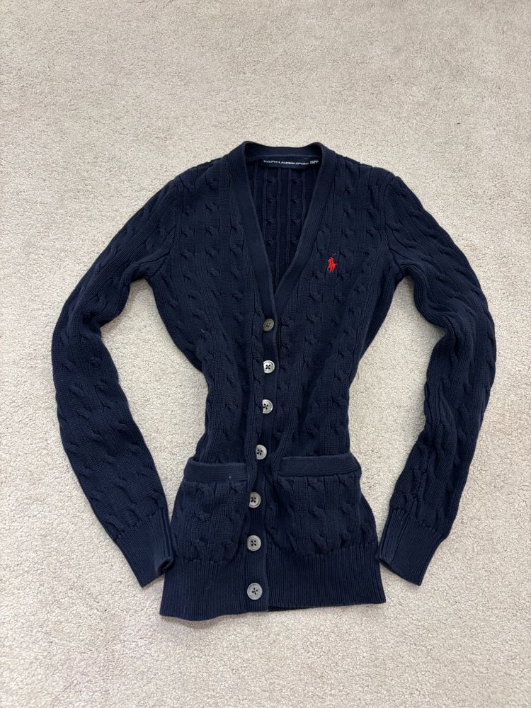 Ralph Lauren Navy Cable Knit Cardigan