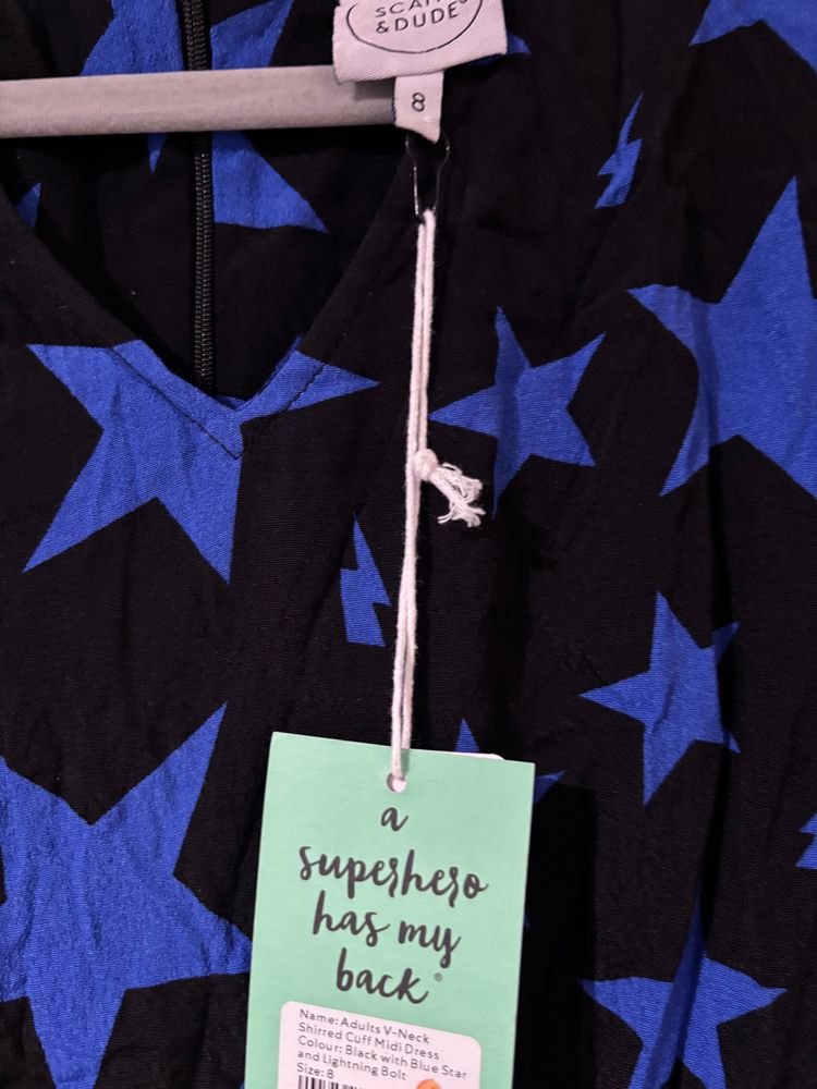 Scamp & Dude Black And Blue Star Print Dress size 8 image 3