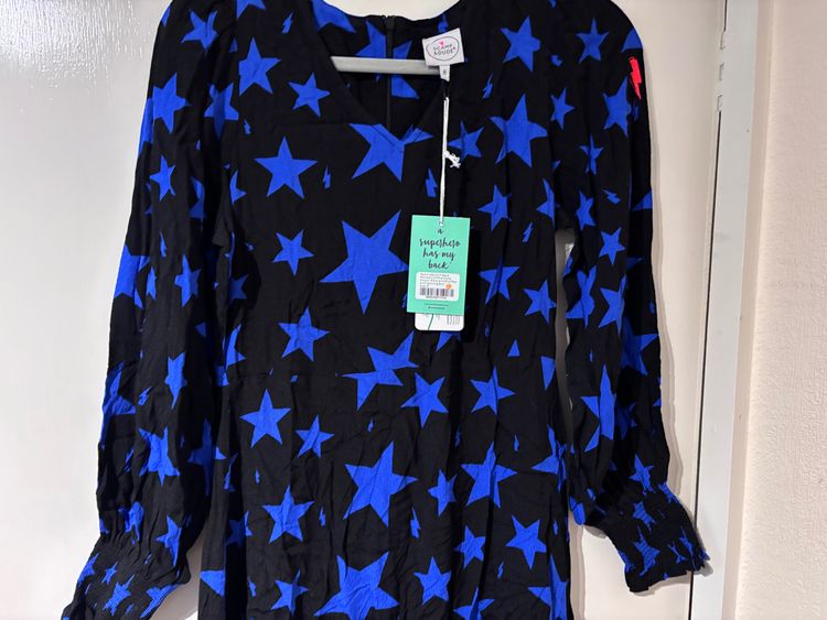Scamp & Dude Black And Blue Star Print Dress size 8 image 2