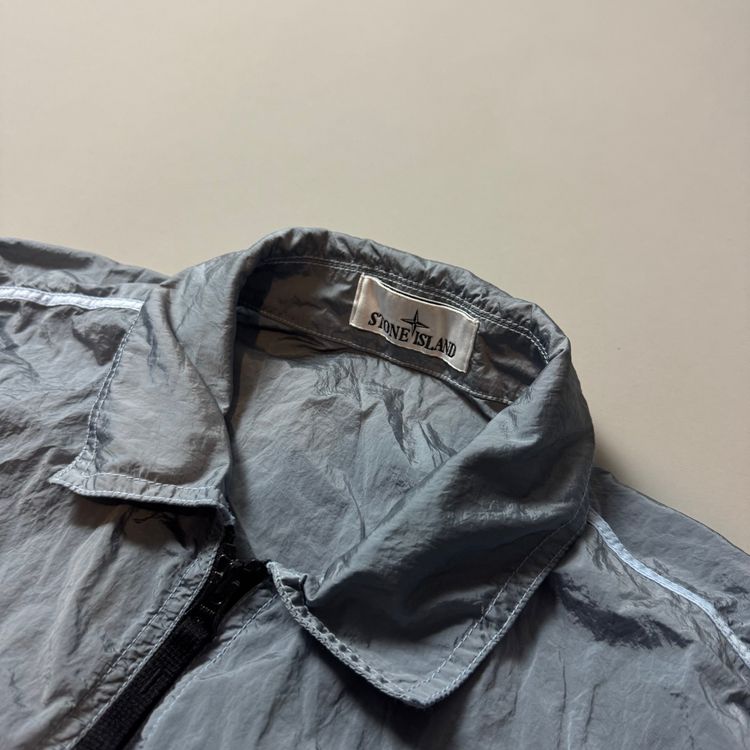 Stone island Sky Blue Nylon Metal Shimmer Overshirt - Medium imagen 5