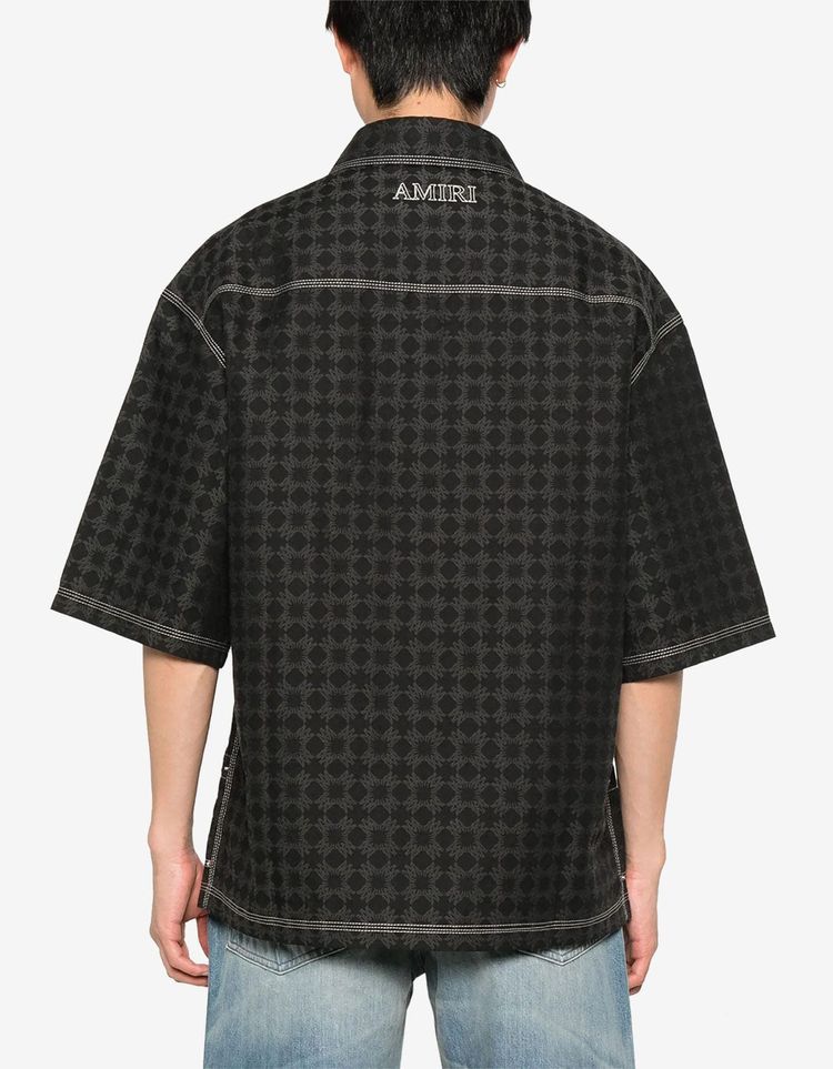Amiri Black MA Quad Work Shirt – Jacquard Overshirt image 3