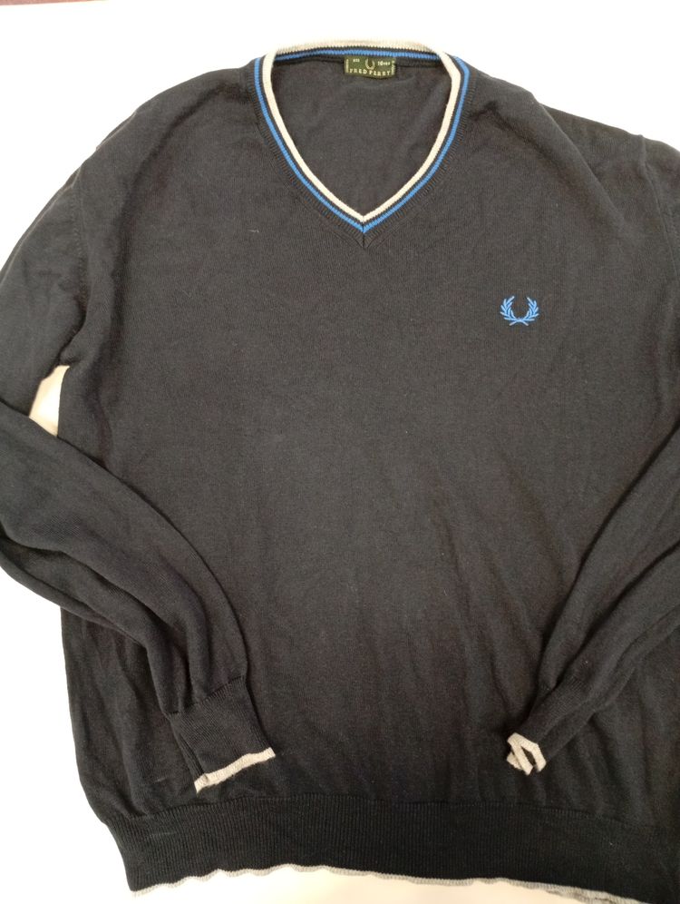 Fred Perry Black V-Neck Sweater
