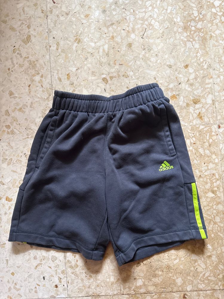 Adidas Black Shorts With Neon Green Accents