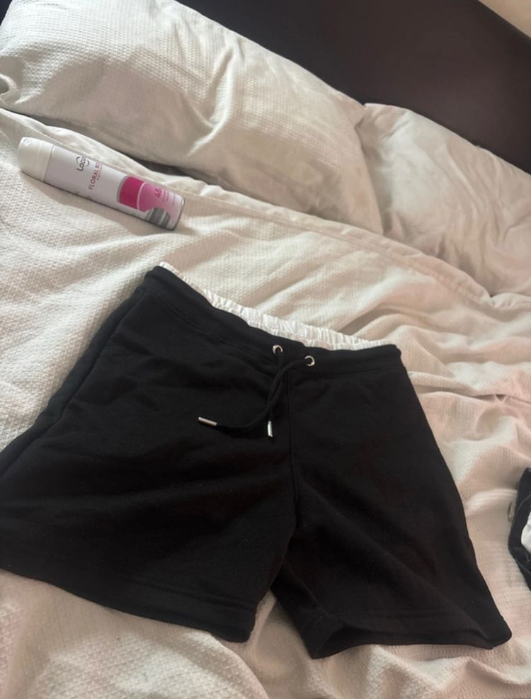 PrettyLittleThing Black Double Waistband Sweat Shorts product image