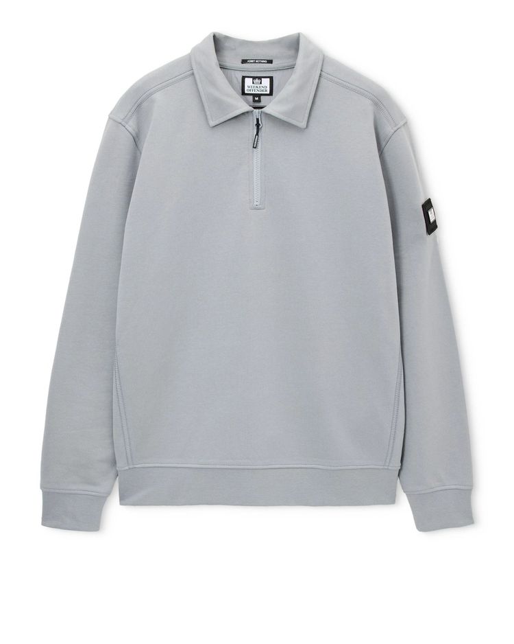 Weekend Offender Sidi Quarter Zip Sweatshirt in Smokey image 1