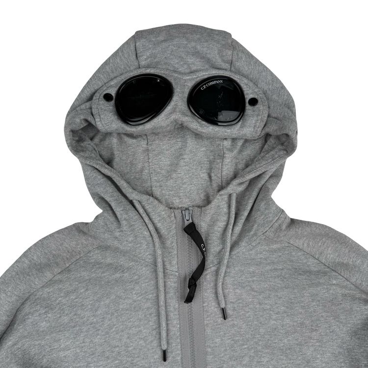 CP Company Grey Cotton Full Zip Goggle Hoodie - Medium 8