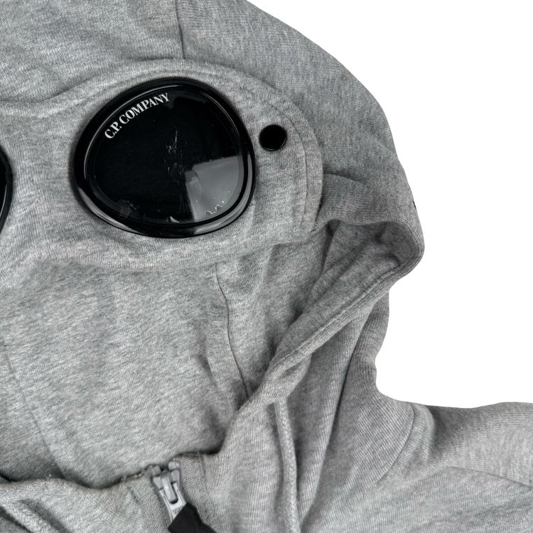 CP Company Grey Cotton Full Zip Goggle Hoodie - Medium 13
