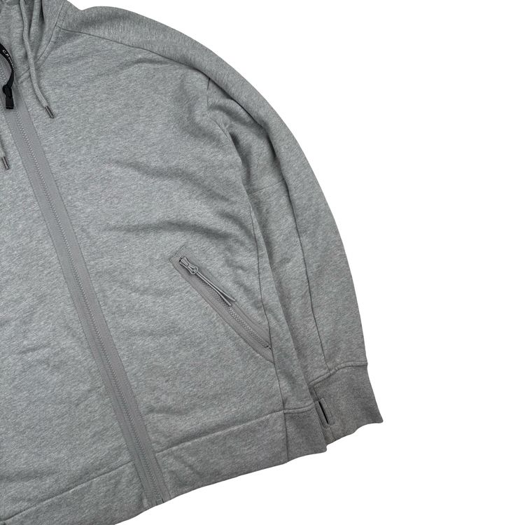 CP Company Grey Cotton Full Zip Goggle Hoodie - Medium 10