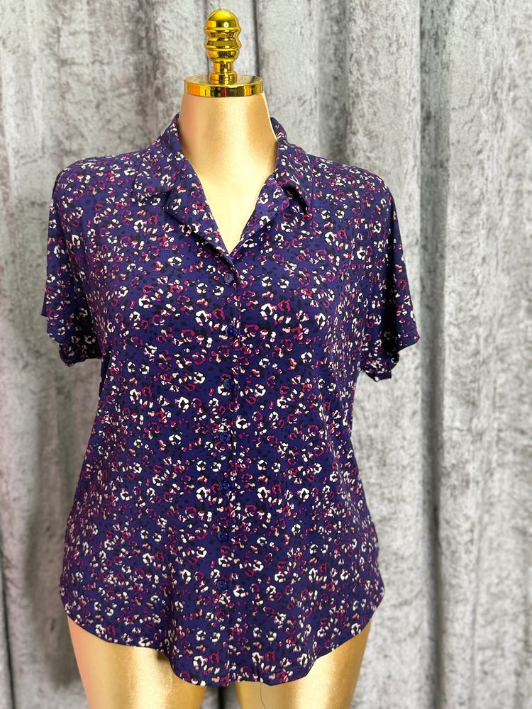 Other Kim & Co Purple Multi Print Blouse product image