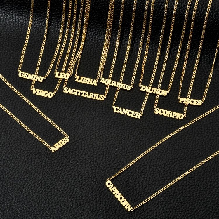 Gold Zodiac Sign Necklaces image 1