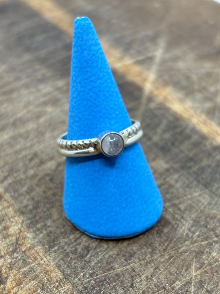 Moon stone solid silver ring