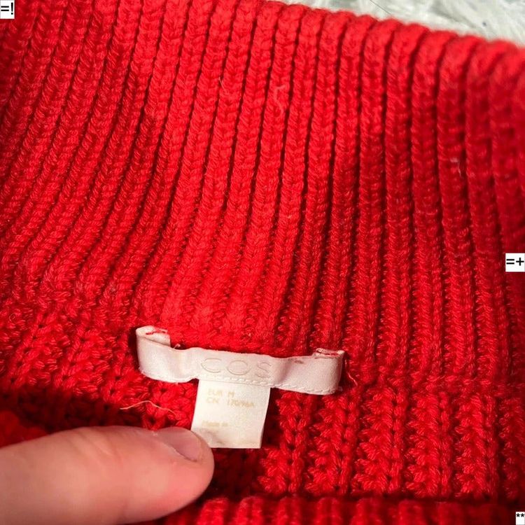 Red COS Heavy Knitted Jumper - Medium image 4