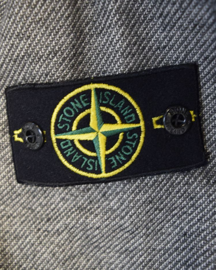 Stone Island Contrast Stich Full Zip Hoodie Grey image 3