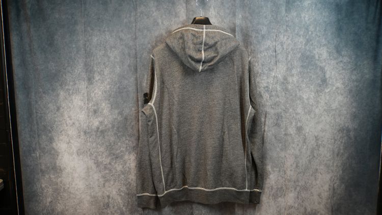 Stone Island Contrast Stich Full Zip Hoodie Grey image 2