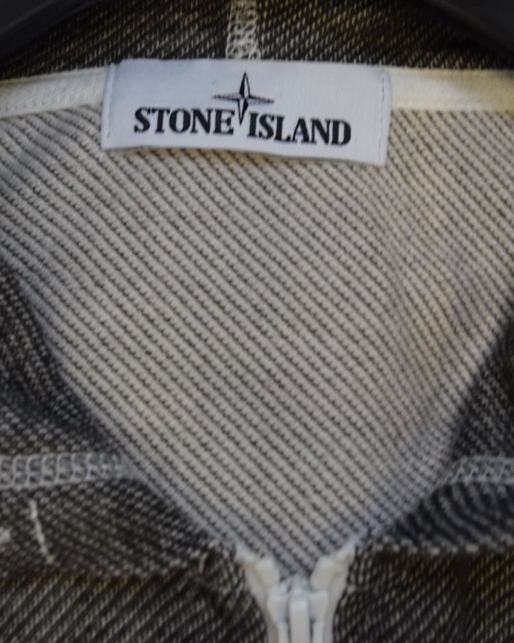 Stone Island Contrast Stich Full Zip Hoodie Grey image 6