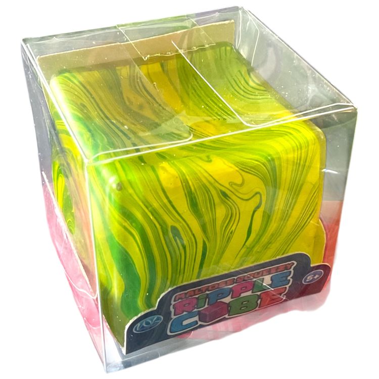 Lime Marbled Ripple Cube Sugar Squishy Sensory Fidget Toy