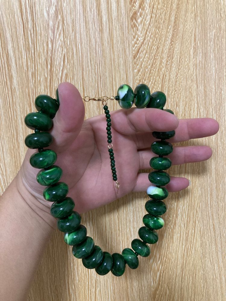 Anthropologie Green Beaded Necklace product image