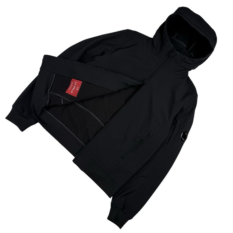 CP Company Black Soft Shell R Goggle Hooded Zipped Jacket - Medium (48) image 12