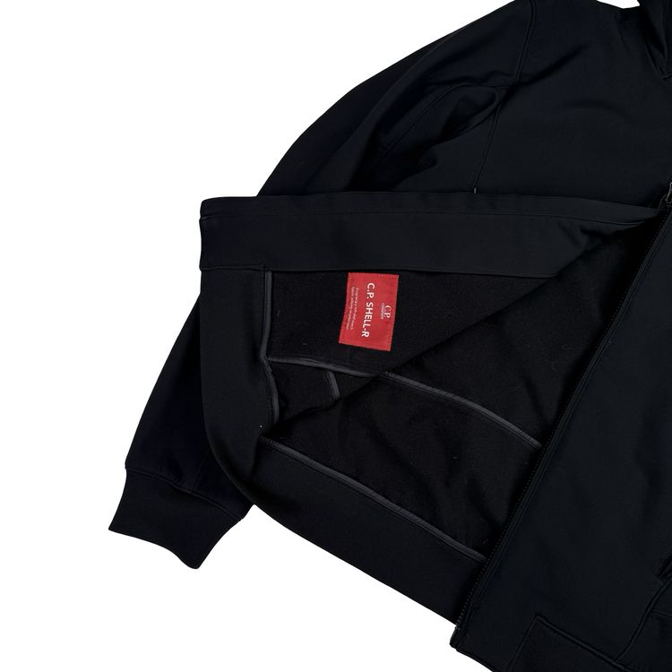 CP Company Black Soft Shell R Goggle Hooded Zipped Jacket - Medium (48) image 3