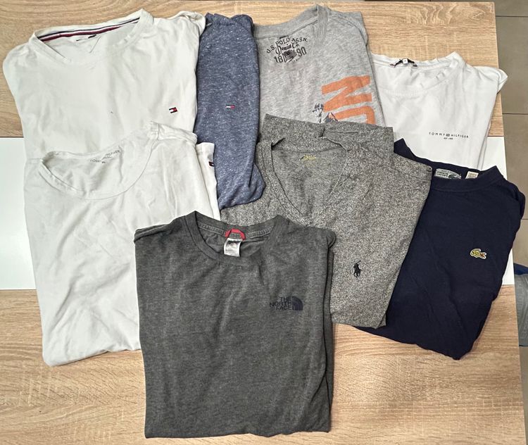 Lote de 8 prendas, a 6€/u, marcas como tommy,Ralph Lauren,Lacoste,Assn,North Face etc..