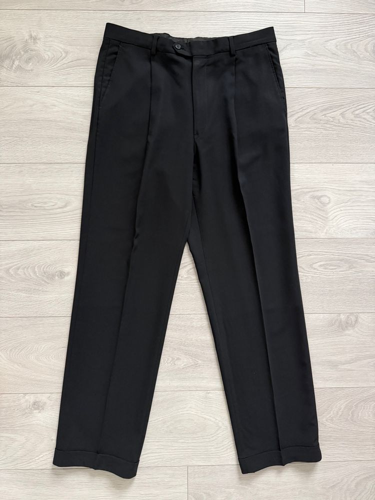 Giorgio Armani 1980s Pleated Draped Wool Pants Black - Size 35 Waist imagen 7