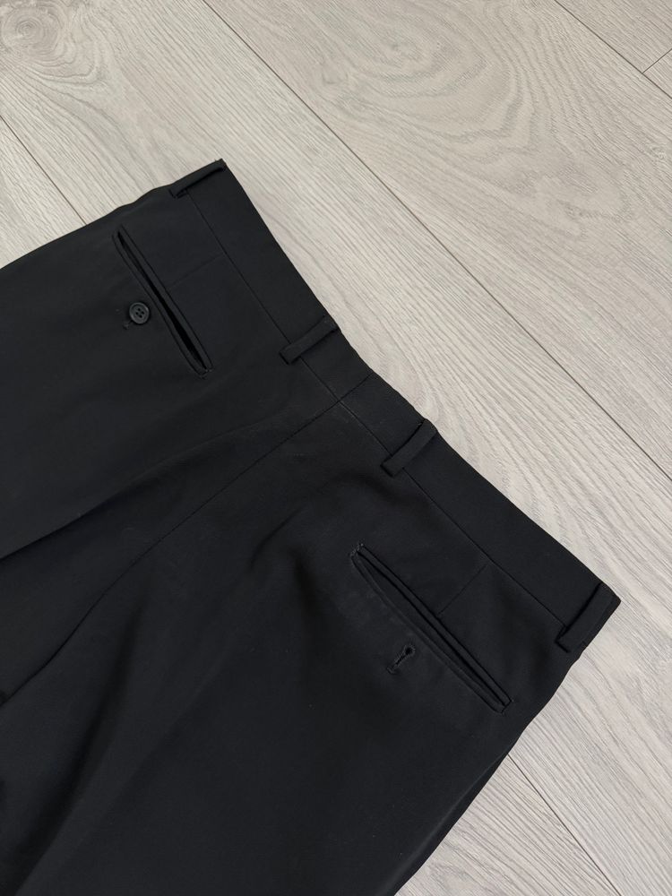 Giorgio Armani 1980s Pleated Draped Wool Pants Black - Size 35 Waist imagen 6