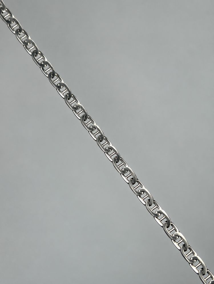925 Sterling Silver Flat Link Chain Bracelet obraz 2