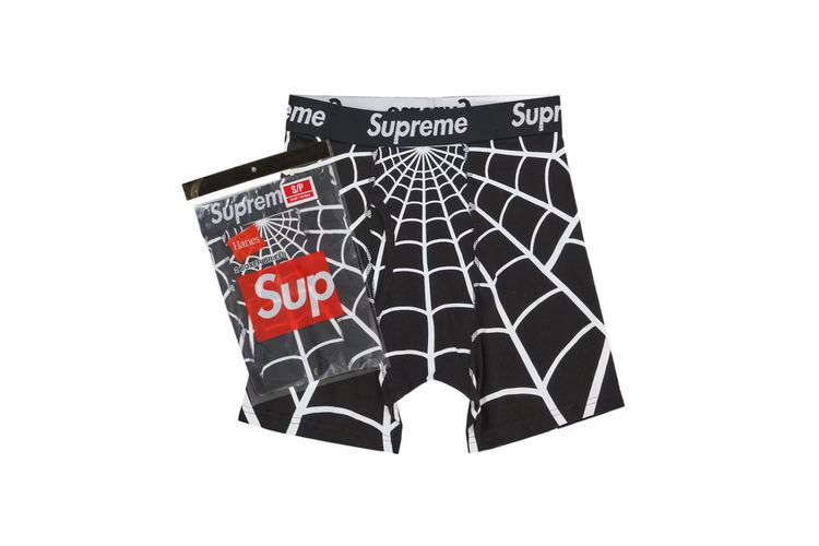 Supreme Hanes Spider-Man Boxer Briefs (2 Pack) Black